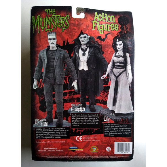 The Munsters Black & White Herman Munster Exclusive Edition Horror Halloween - Picture 3 of 10